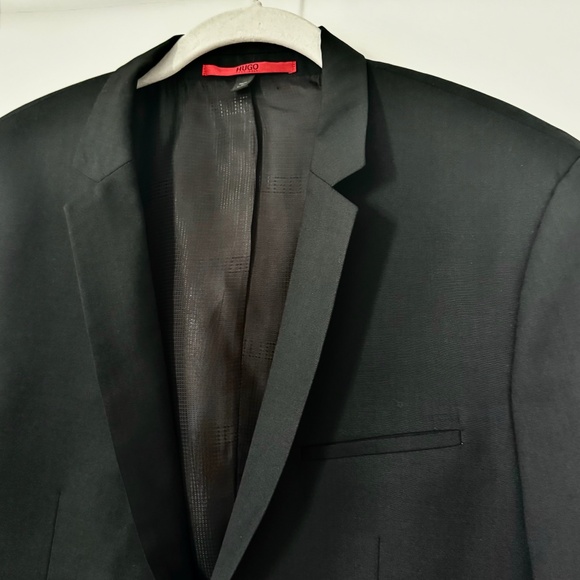 2 pc HUGO BOSS Men's Suit 40R Black wool - Picture 8 of 14